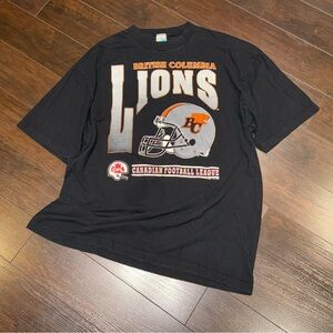 Vintage 1994 B.C. Lions Football T-Shirt Men’s Size XL CFL Black Single Stitched